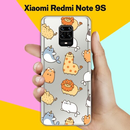 Силиконовый чехол Котики на Xiaomi Redmi Note 9S силиконовый чехол на xiaomi redmi note 9s сяоми редми нот 9s котики прозрачный