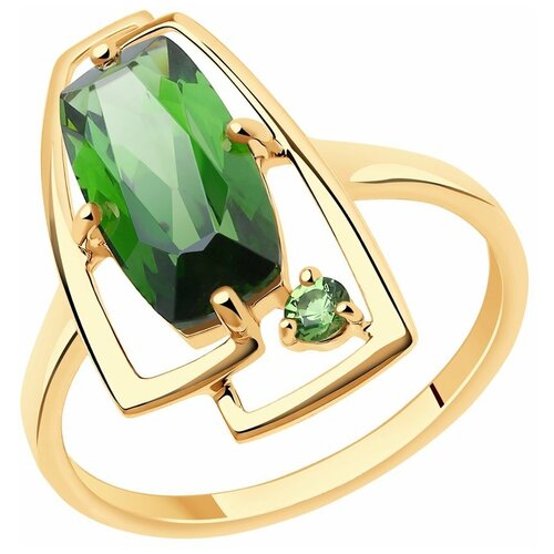 фото Sokolov кольцо из золота с ситалами синтетическими 715786, размер 18.5