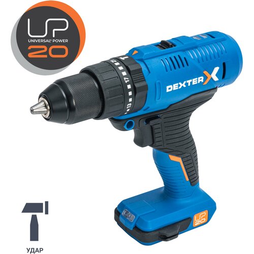 Дрель ударная аккумуляторная Dexter 20VID2-50A1 20 В Li-ion без АКБ и ЗУ 823700₽