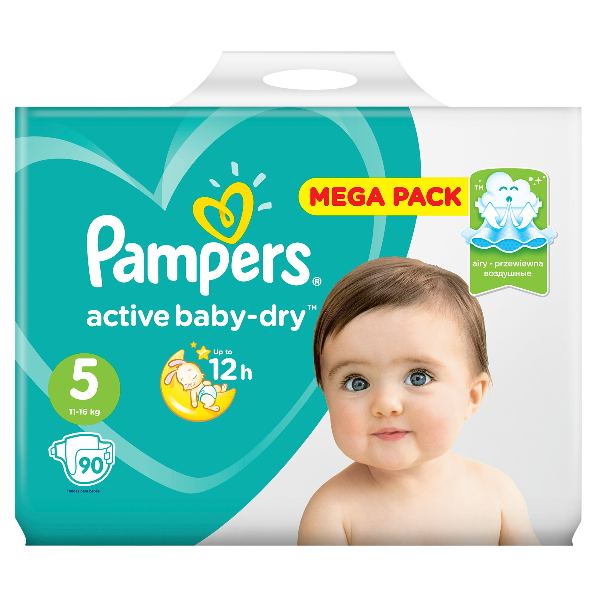 Подгузники Pampers Active Baby-Dry 5 размер, 11-16 кг, 90 шт