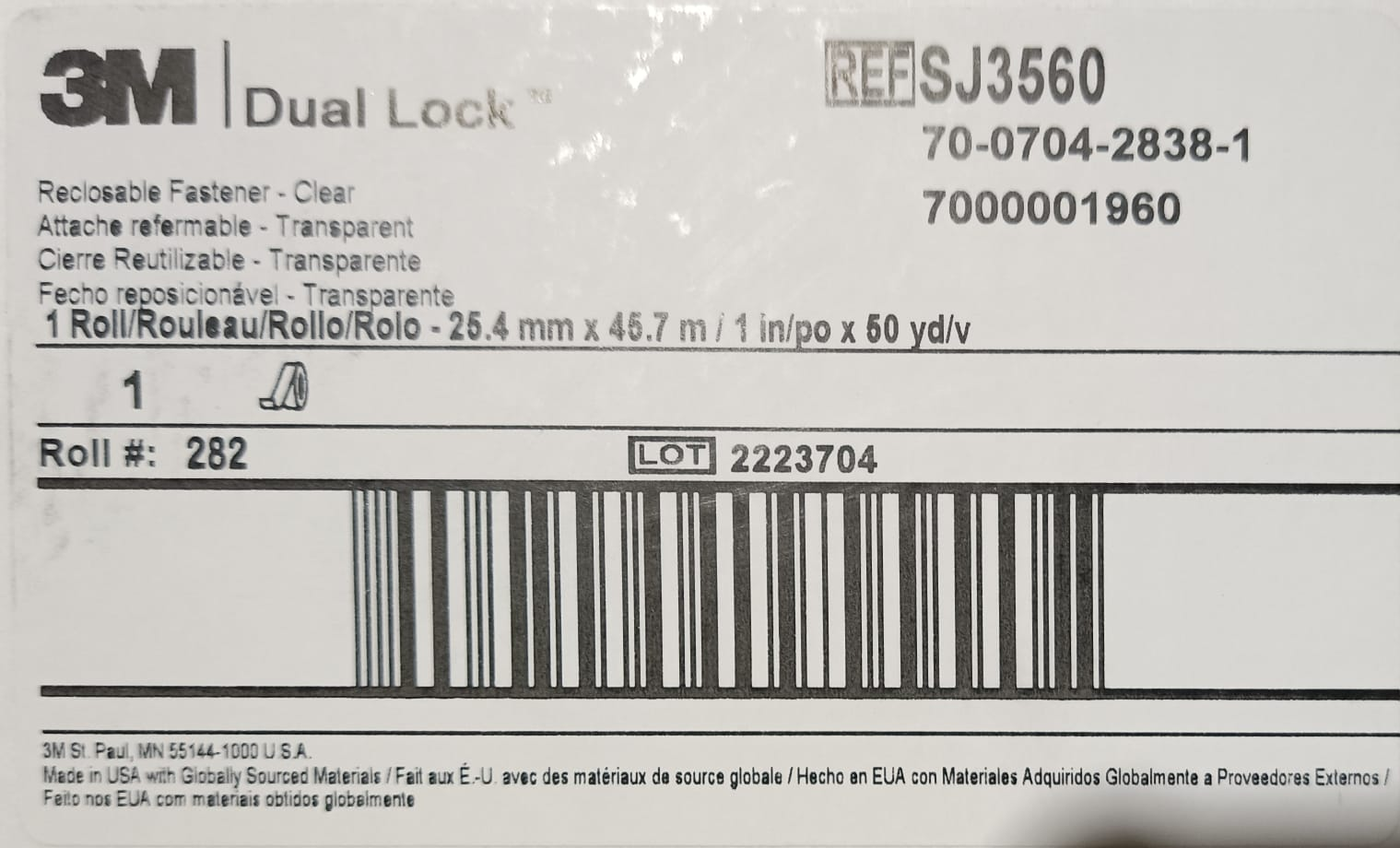 Застежка на клеевой основе VHB™ 3M™ Dual Lock™ SJ3560, 25мм*100мм, 2 штуки - фотография № 5