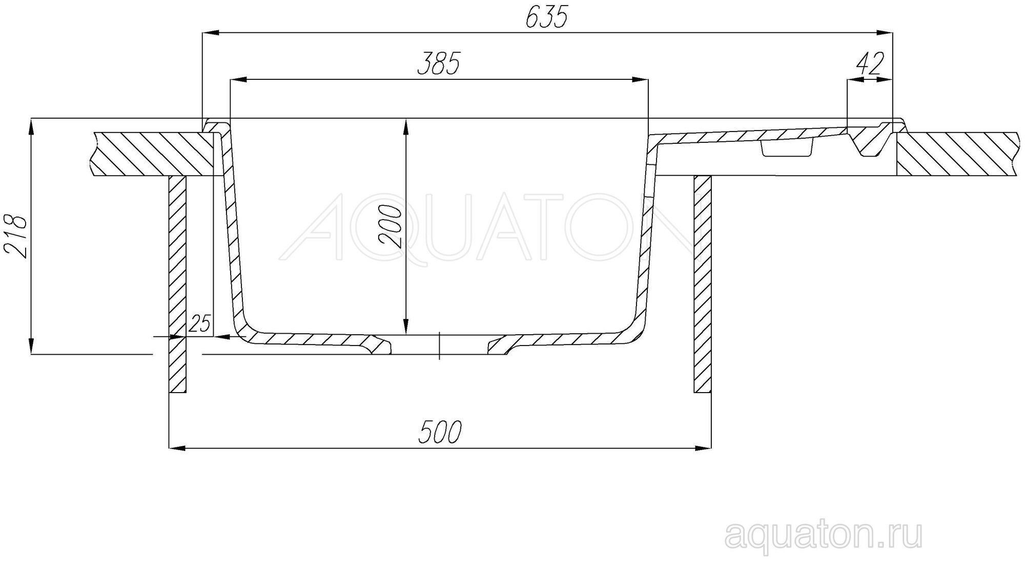 Мойка гранитная Акватон Делия 65 кофе 1A718632DE280 - фотография № 5