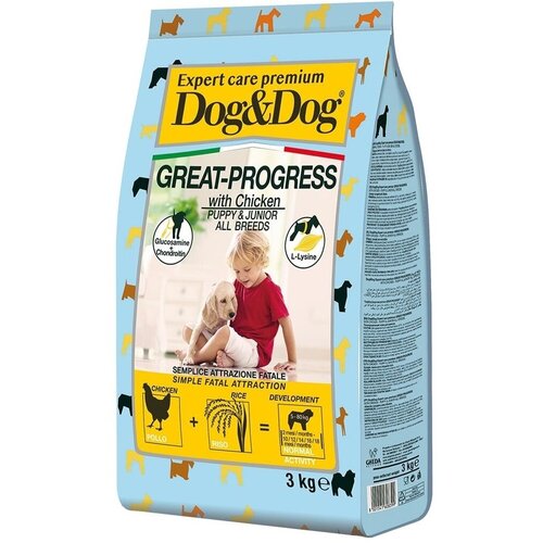 Корм Dog&Dog Expert Premium Great-Progress для щенков с курицей 3 кг