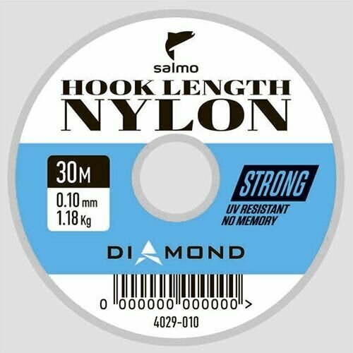 монофильная леска для рыбалки рыболовная для поводков diamond hook length nylon salmo 30м 0 25мм Монофильная Леска для рыбалки / рыболовная для поводков Diamond HOOK LENGTH NYLON (Salmo), 30м, 0.17мм