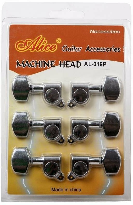 Alice AL-016P Комплект колков для акустической гитары, хром (3 лев, 3 прав)