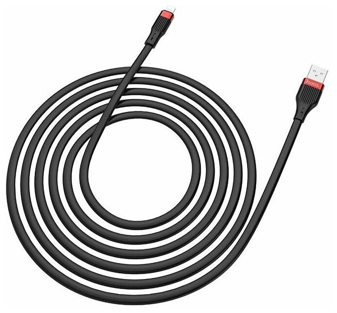 Дата-кабель Hoco U72 USB-Lightning, 1.2 м, черный