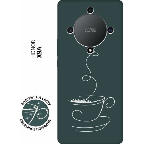 Силиконовый чехол на Honor X9a, Magic5 Lite, Хонор Х9А, Мэджик 5 Лайт Silky Touch Premium с принтом Coffee Love W зеленый матовый чехол на honor x9a magic5 lite хонор х9а мэджик 5 лайт soft touch черный