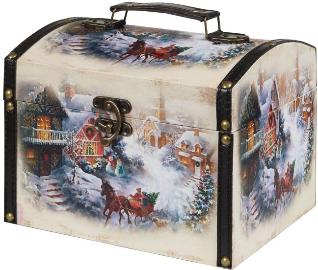 Деревянный сундучок для новогодних подарков 2000 г 
