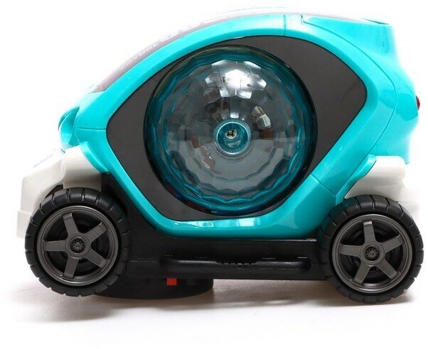 Машина «Диско», диско-шар, свет и звук, работает от батареек, цвет бирюзовый