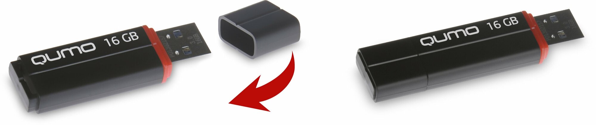 флешка 32ГБ Qumo Speedster, USB 3.0, QM32GUD3-SP-black, flash usb, черная - фото №2