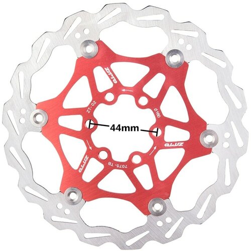 Ротор тормозной ZTTO, цвет красный/серебристый, 160 мм, 6 болтов в комплекте, ZTT-49-3 ротор тормозной ztto ztt 49 стальной 180 мм 6 болтов