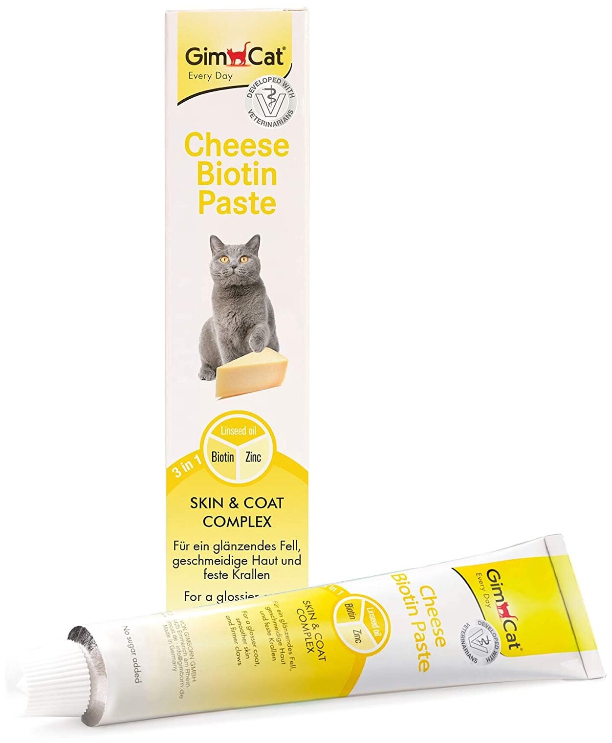 Кормовая добавка GimCat Cheese Paste + Biotin , 1 шт. в уп.