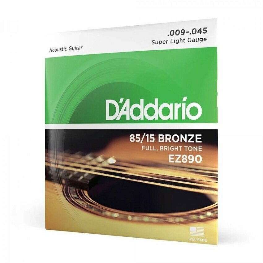 Струны для гитары акустической металлические комплект 6 шт, D Addario EZ890