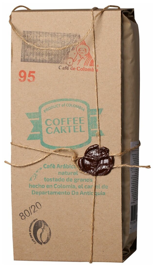Кофе в зернах, Coffee Cartel, 80% арабика, 20% робуста, категория Supremo, 1300 г.