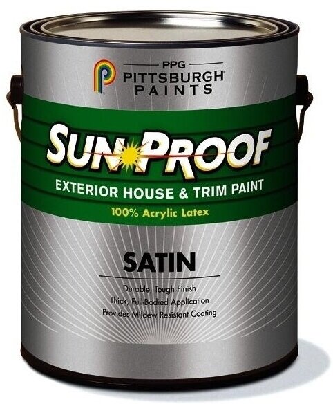 PPG Sun Proof Exterior "Satin" Краска фасадная (под колеровку, полуматовый, база 76-300, 0,946 л)