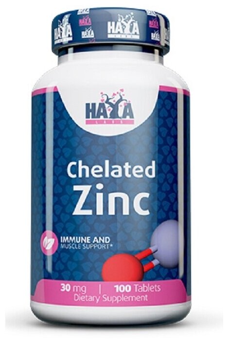 Haya Labs Chelated Zinc 30 мг 100 табл (Haya Labs)