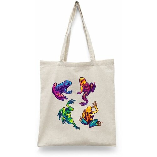 фото Сумка-шоппер унисекс каждому своё "лягушка/жаба/frog" черная