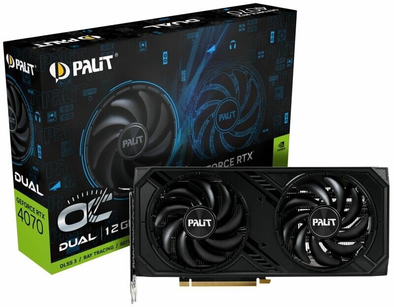 Видеокарта Palit RTX4070 DUAL OC 12GB GDDR6X 192bit