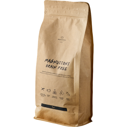 Magnussons Grain Free запечённый корм для собак с нормальным уровнем активности, беззерновой, говядина 1 кг