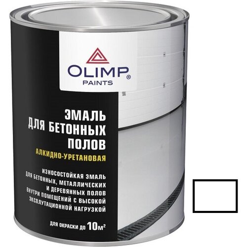 Эмаль для бетонных полов Olimp 0,9 л, база А, белый