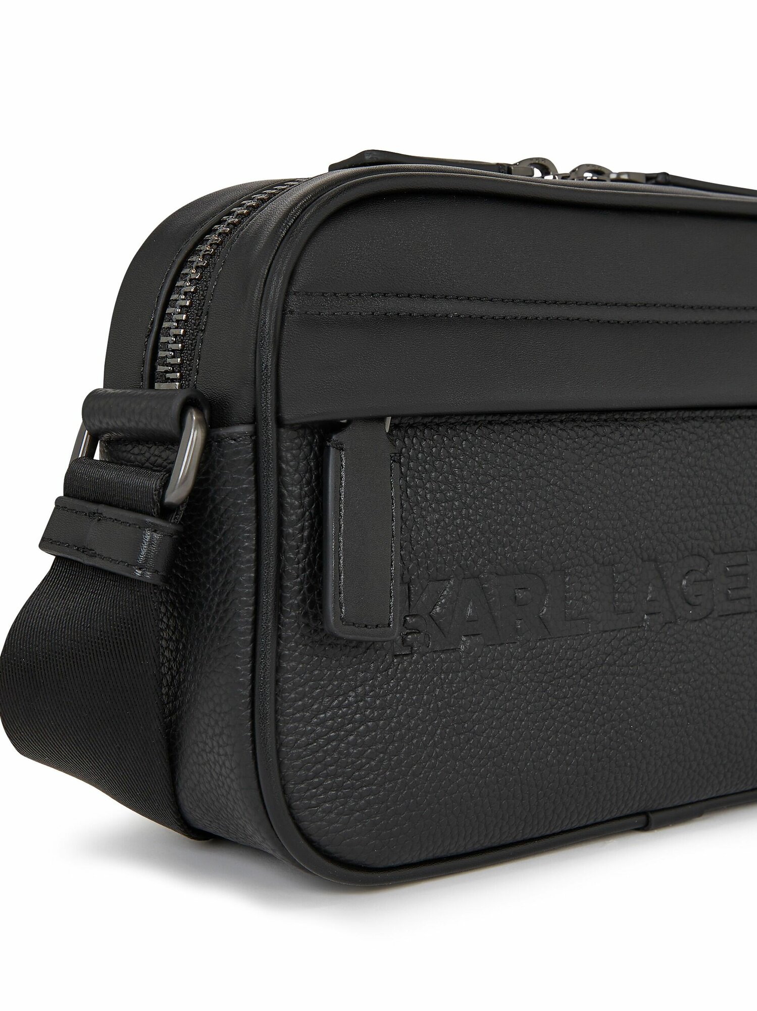 Сумка кросс-боди Karl Lagerfeld Essential, фактура зернистая, черный — фото 1