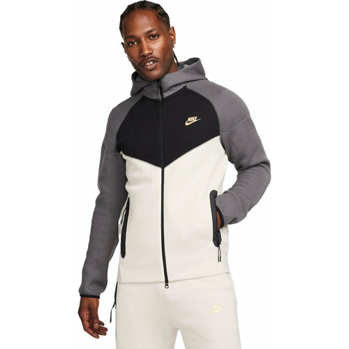 фото Толстовка спортивная nike sportswear tech fleece windrunner full-zip hoodie, размер m, , белый, черный, серый
