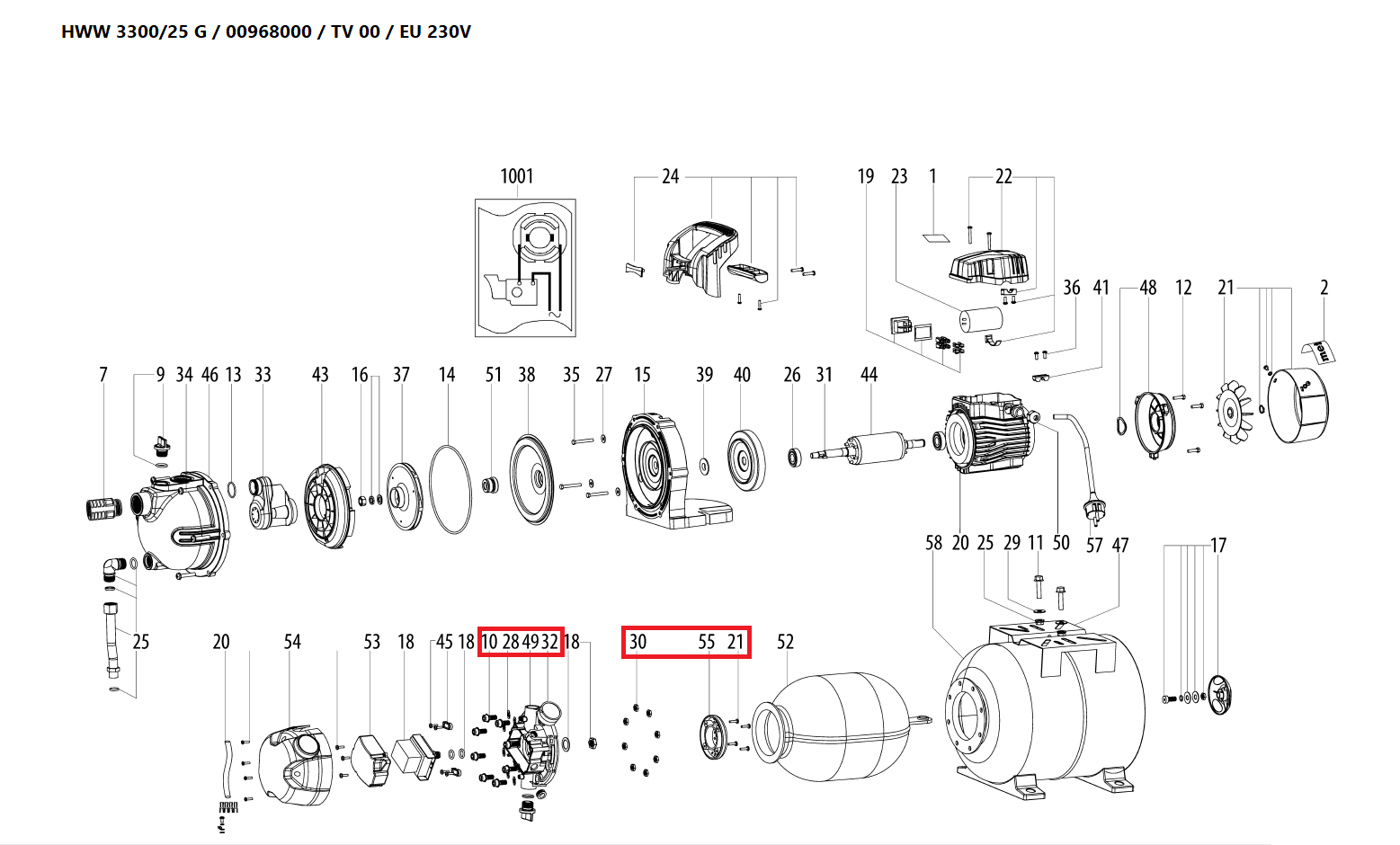 Крышка фланца насоса HWW 3300/25 G, HWW 3500/25 G, HWW 3500/25 Inox, HWW 4000/25 G, P 3300 G METABO 343436980