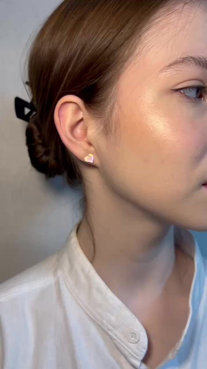 Серьги пусеты, светло-розовый — фото 1