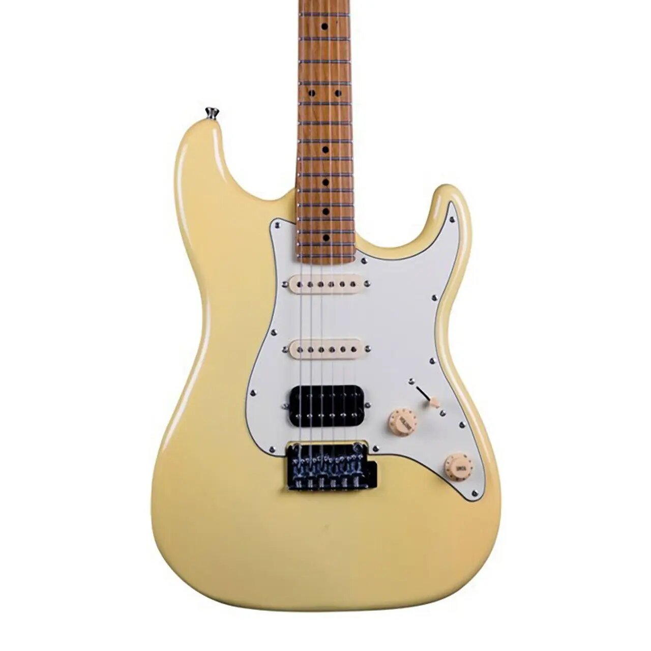Электрогитара JET Guitars JS-400 Stratocaster HSS Maple FB Vintage Yellow — фото 1