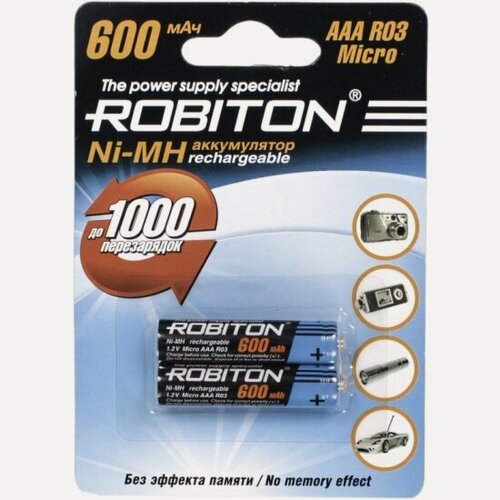 Изображение товара Аккумулятор Robiton LR03 AAA 600 mAh (уп 2шт)