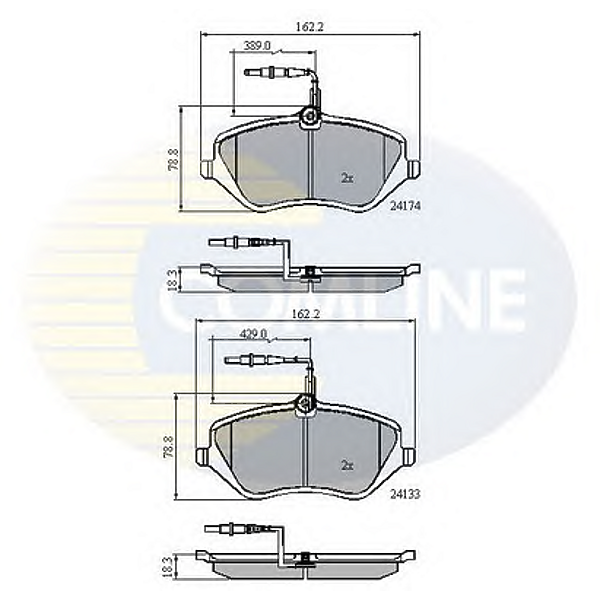 COMLINE CBP11251 (425278 / 425294 / 425336) колодки пер pgt 407 / 607 / cit c6 2.2-3.0 / 2.0-27hdi 00-