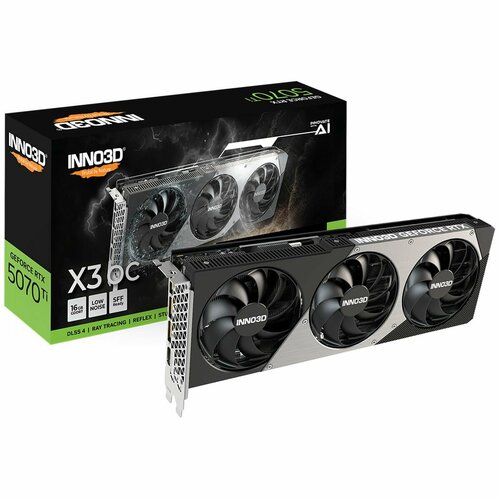 Видеокарта INNO3D RTX5070Ti X3 OC 16GB GDDR7 256bit 3xDP HDMI 3FAN RTL 116398₽