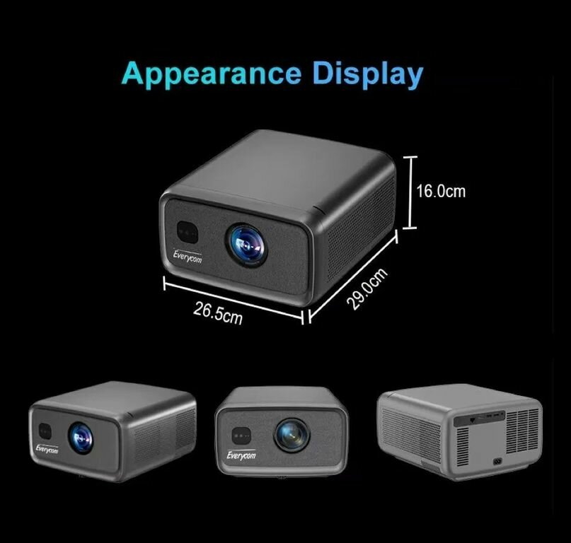 Проектор Everycom CubeLite, Full HD, Bluetooth, Wi-Fi, Android — фото 1