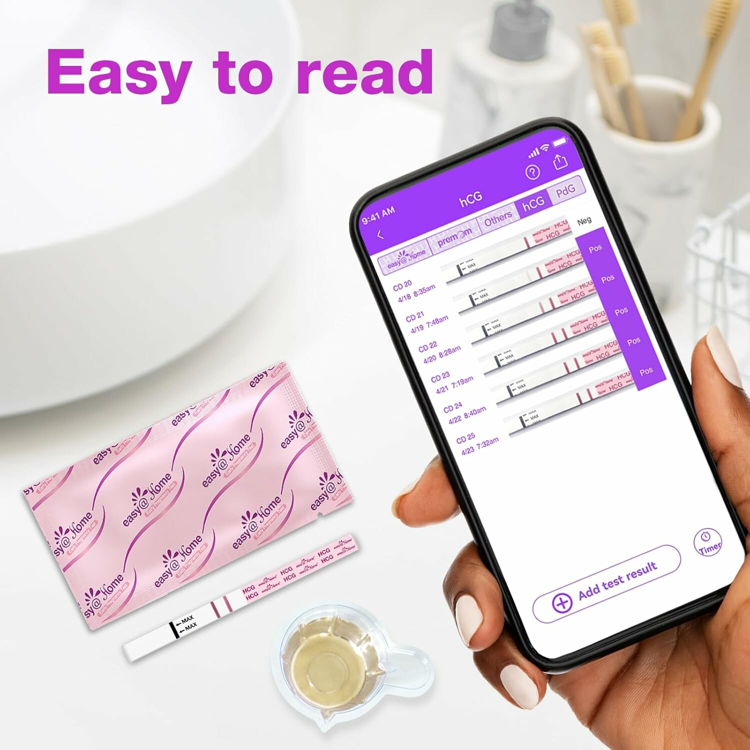 Тесты На Беременность Easy@Home 40 тестов полосок на беременность для ранней диагностики 10 MIU/мл на ХГЧ экспресс тест