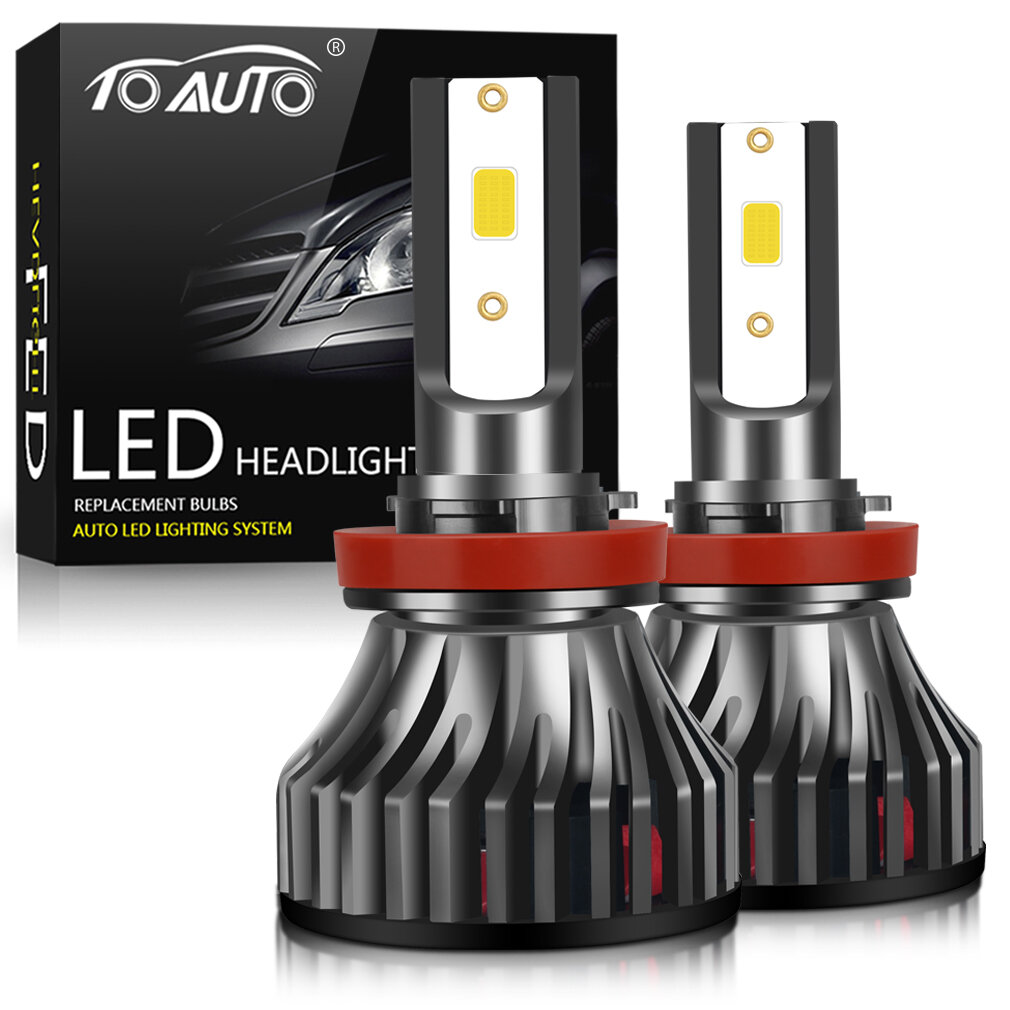 Светодиодная лампа H11 led автомобильная лампы,50 Вт,12В-24В,20000LM,6500K,2шт