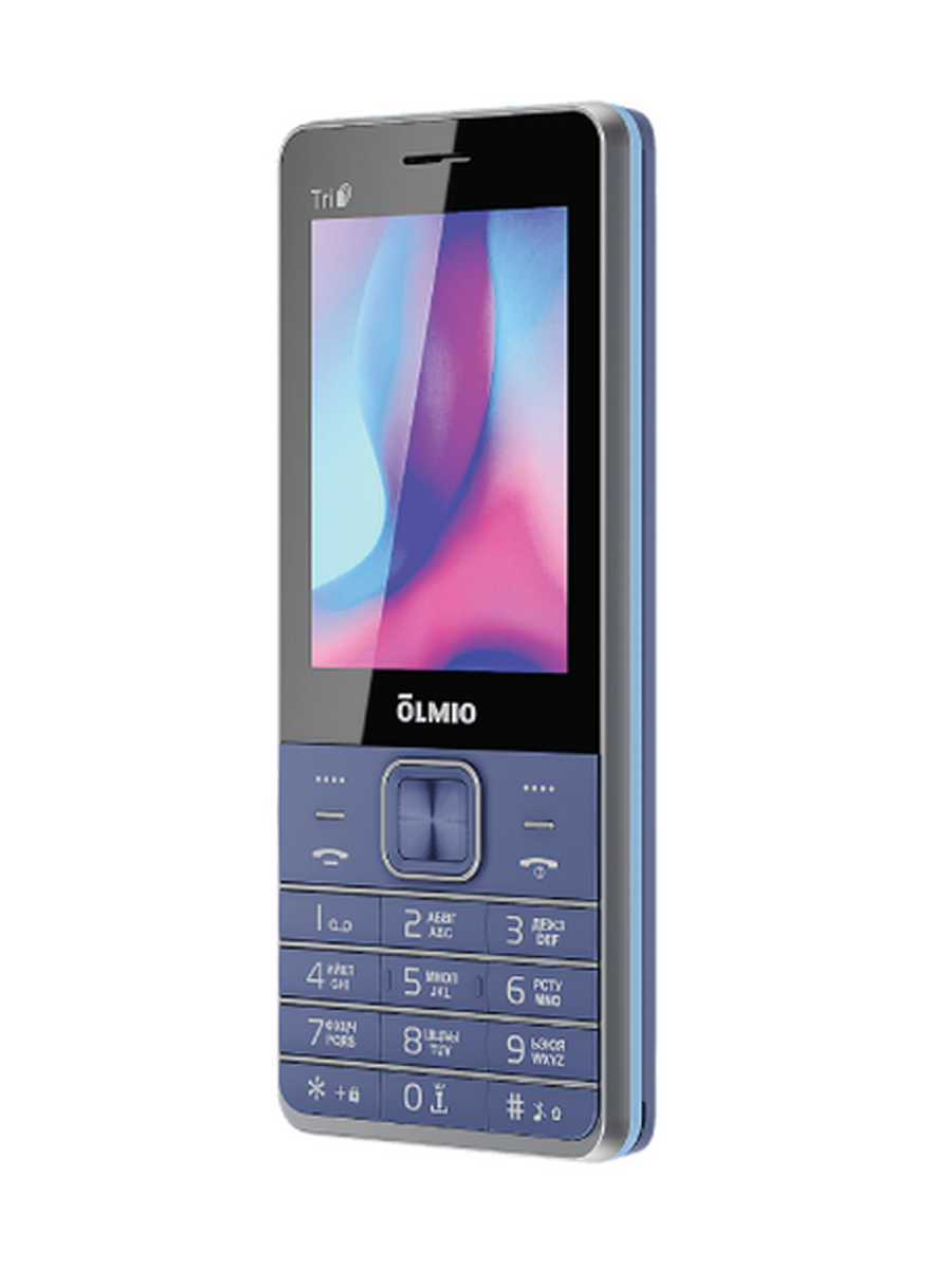 Мобильный телефон Olmio M30 Синий 3 sim 2.8″ 2G 2500 mAh (RU)