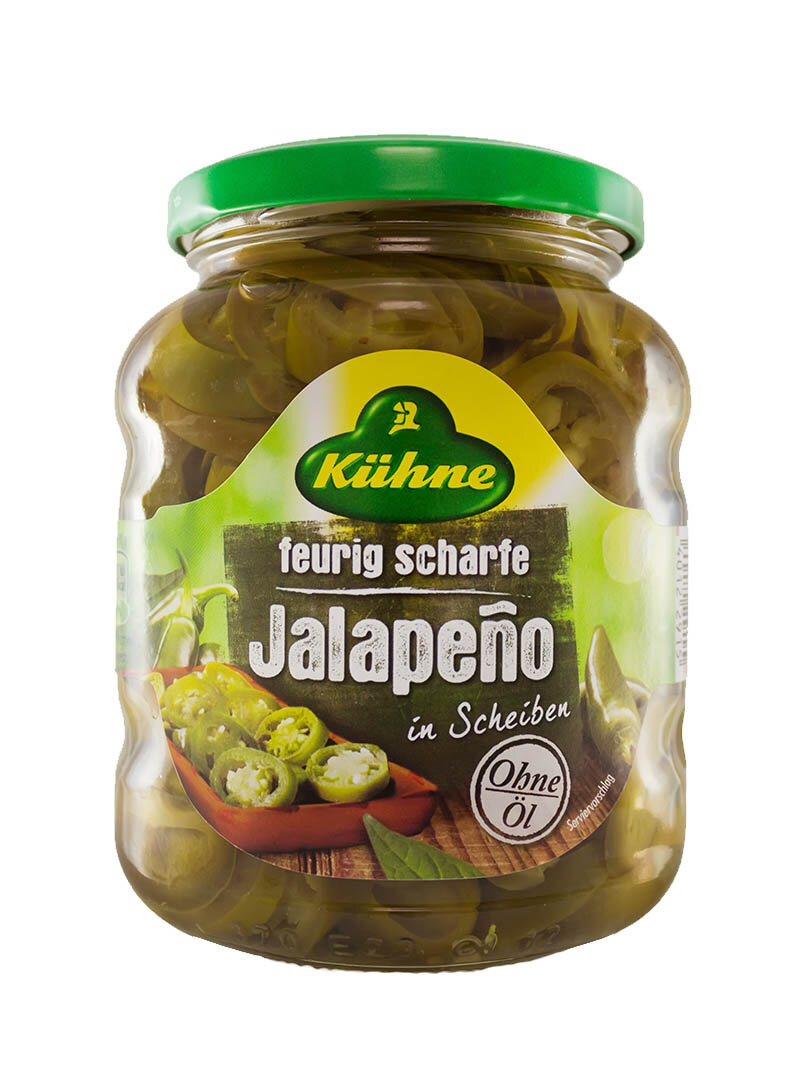 Перец Халапеньо Kuhne Jalapeno Slices резаный без содержания масла, 330 г