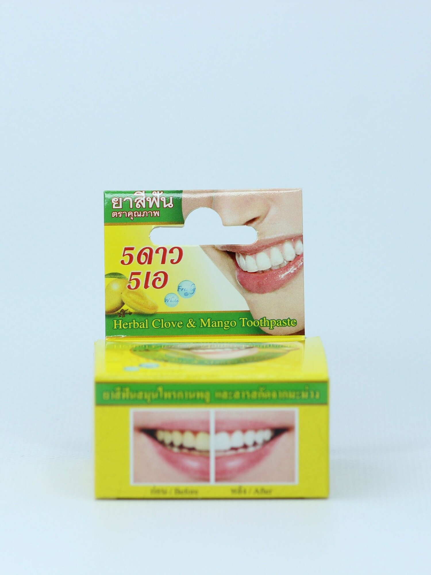Тайская травяная отбеливающая зубная паста с экстрактом манго, Herbal Clove & Mango Toothpaste, 5 Star Cosmetic, 25 г