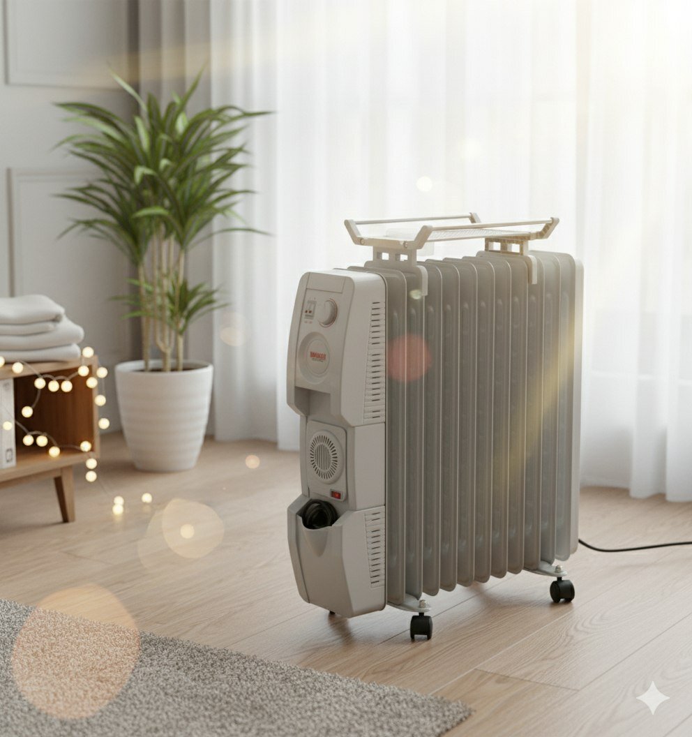 Обогреватель масляный DOMASSI 13 секций, 3000вт очень мощный и качественный от итальянского бренда, электрический обогреватель, печка для дома, с сушилкой