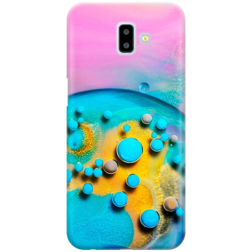 фото Ультратонкий силиконовый чехол-накладка для samsung galaxy j6+ 2018 с принтом "цветные капли" gosso