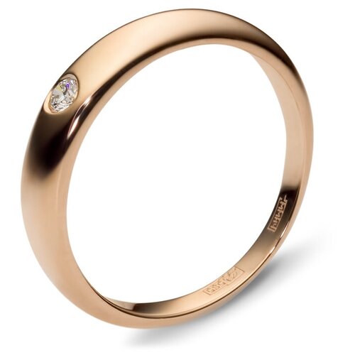 фото Эстет кольцо с 1 бриллиантом из красного золота 01о610044, размер 17.5