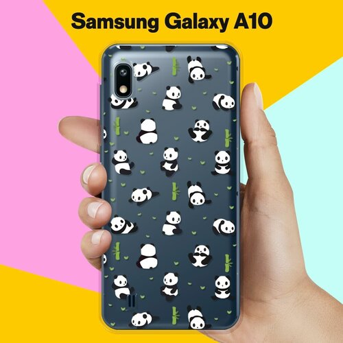 Силиконовый чехол Панды на Samsung Galaxy A10 силиконовый чехол горы на samsung galaxy a10