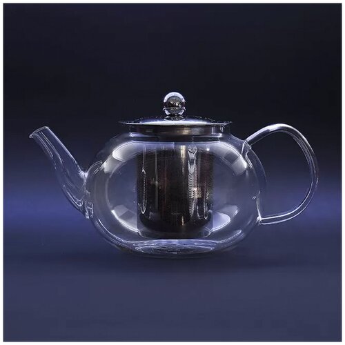 Стеклянный чайник с металической колбой и носиком, 800 мл, Mivis
