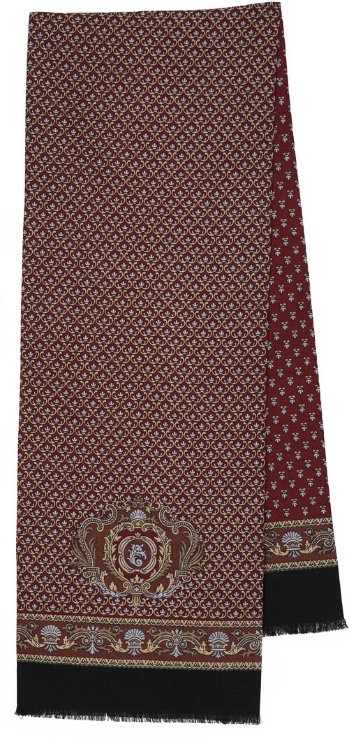 Шарф Павловопосадская платочная мануфактура, 140х27 см, коричневый, бордовый