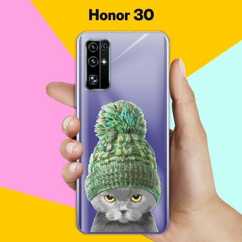 Силиконовый чехол Кот в шапке на Honor 30 силиконовый чехол кот в шапке на honor 20