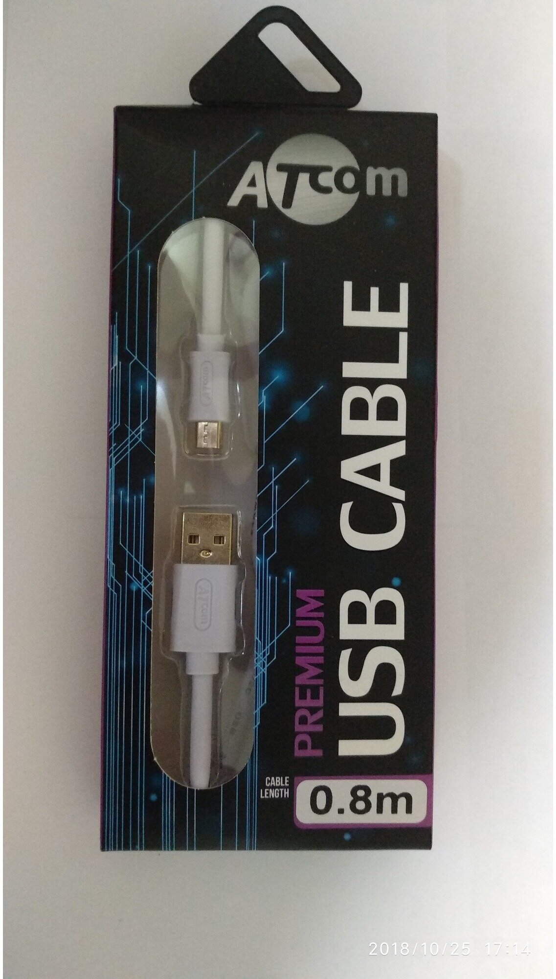 Кабель USB 2.0 Тип A - B micro Atcom AT9074 0.8m