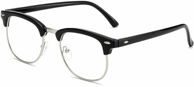 фото Имиджевые очки с прозрачными стеклами без диоптрий, оправа для очков формы клабмастер.