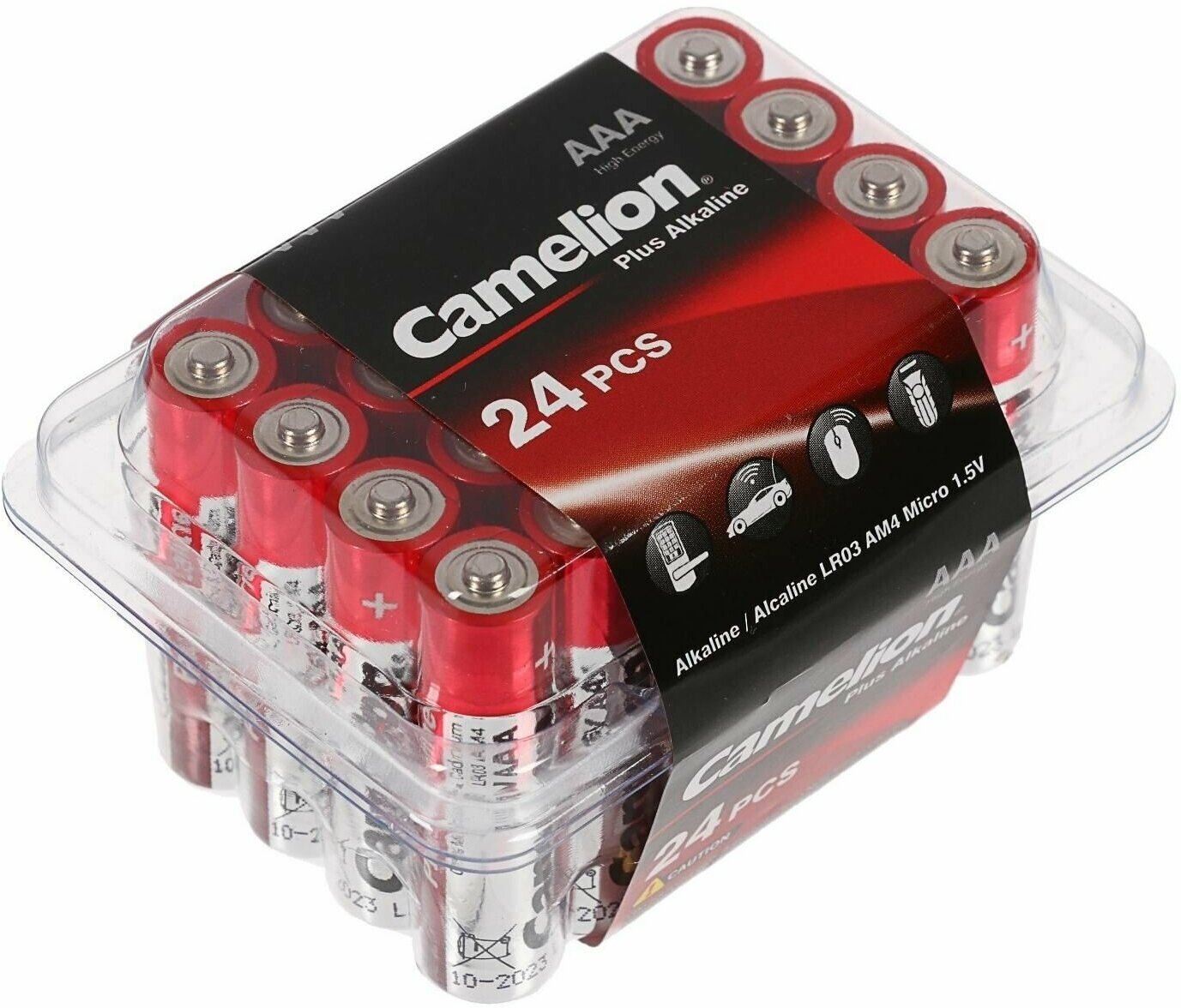 Батарейка алкалиновая Camelion Plus Alkaline, AAA, LR03-24BOX (LR03-PB24), 1.5В, набор 24 шт.