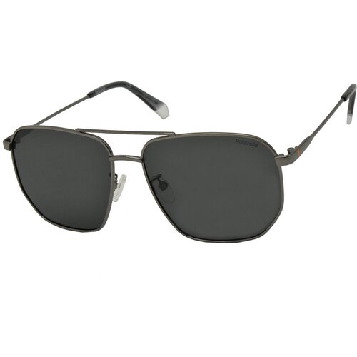 Солнцезащитные очки Polaroid, авиаторы, с защитой от УФ, поляризационные, для мужчин, серый