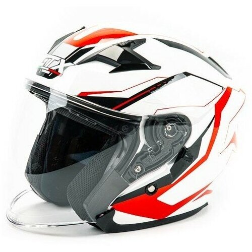 Шлем открытый GTX 278 #3, 2 визора, White/Red/Black, XL